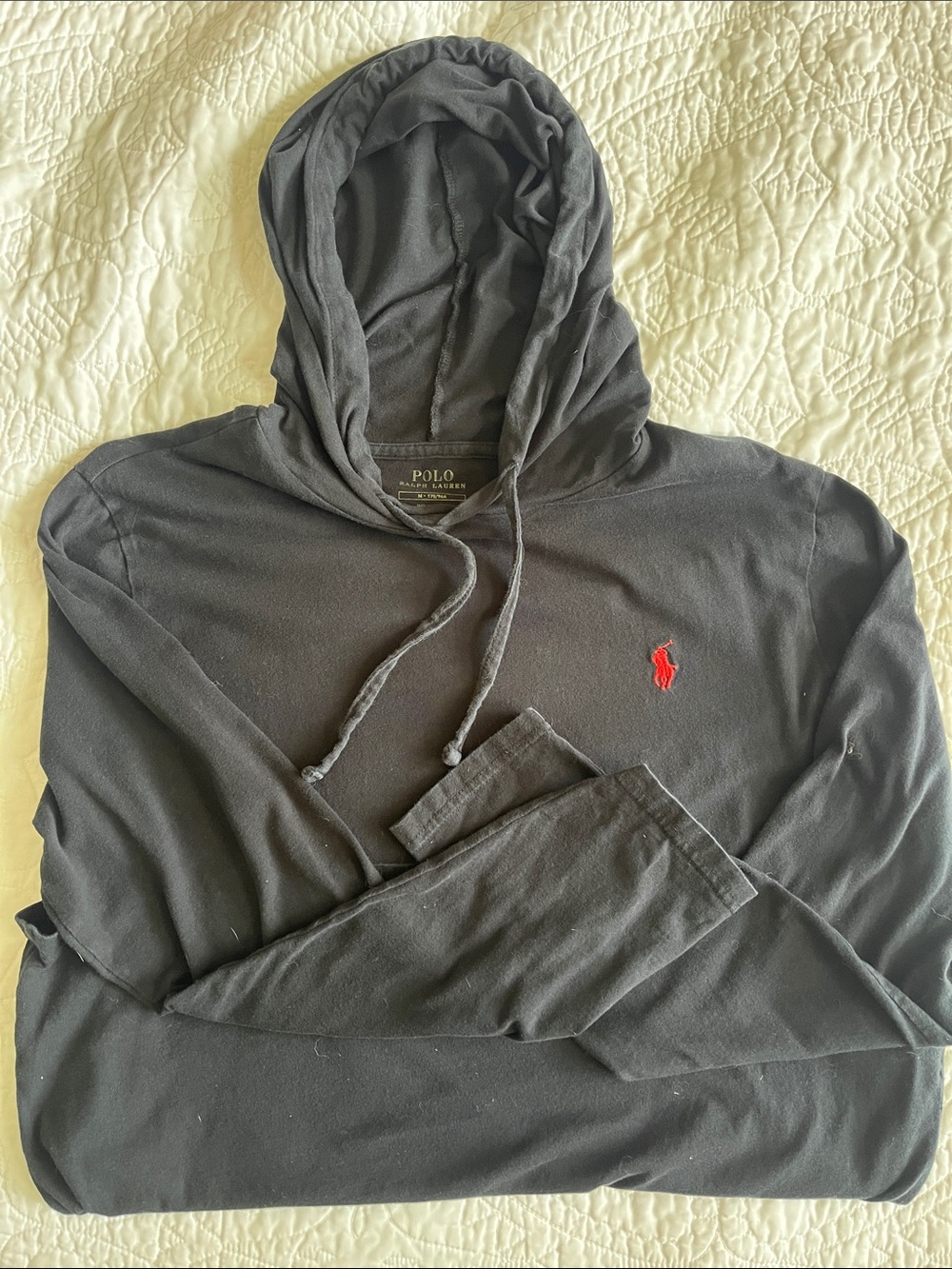 Polo by Ralph Lauren Black Hooded Long-Sleeve with Red Pony Logo